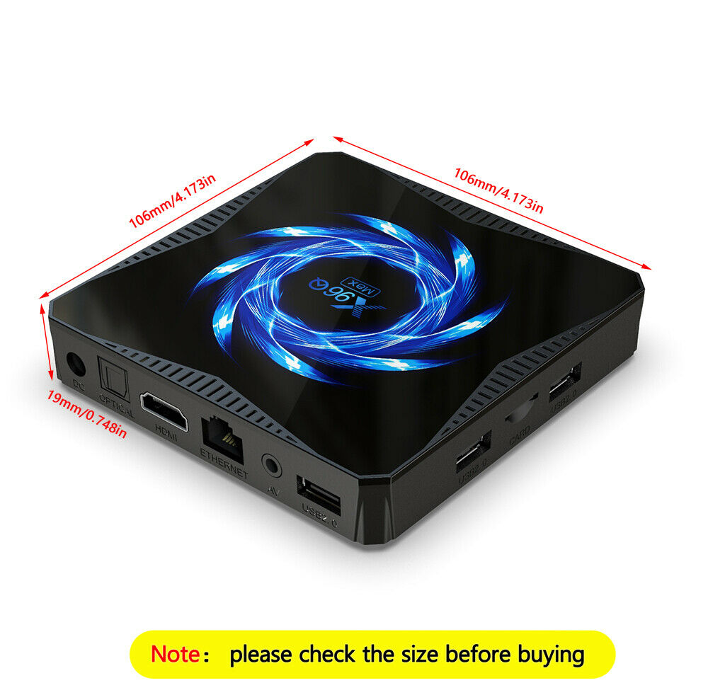 X96Q MAX Upgraded Android 10 4+32GB 6K Wifi Media Player Smart TV BOX US Plug CA