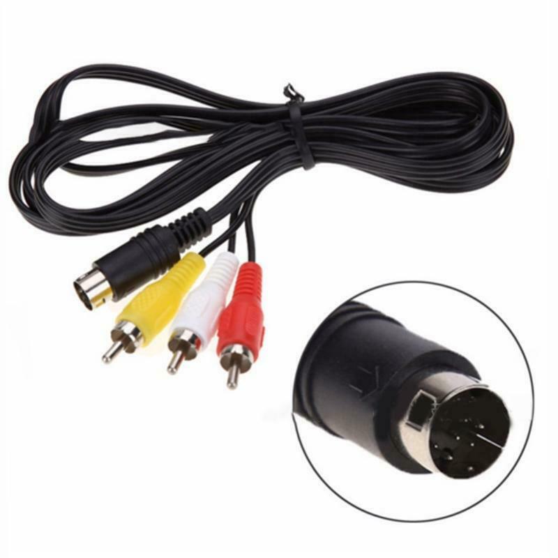 1.8m 9Pin Audio Video AV Cable A/V 3RCA Connect Cord Wire for Sega Genesis 2 3