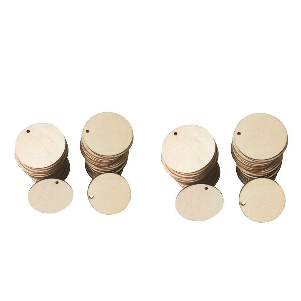 100 Count Wooden Pieces Unfinished Wood Shapes Embellishment DIY Craft Party