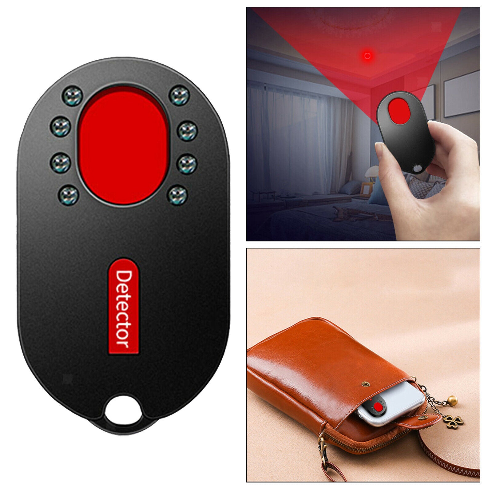Mini Hidden-Camera Detector Finder Scanner with LED Lights for Travel Hotels