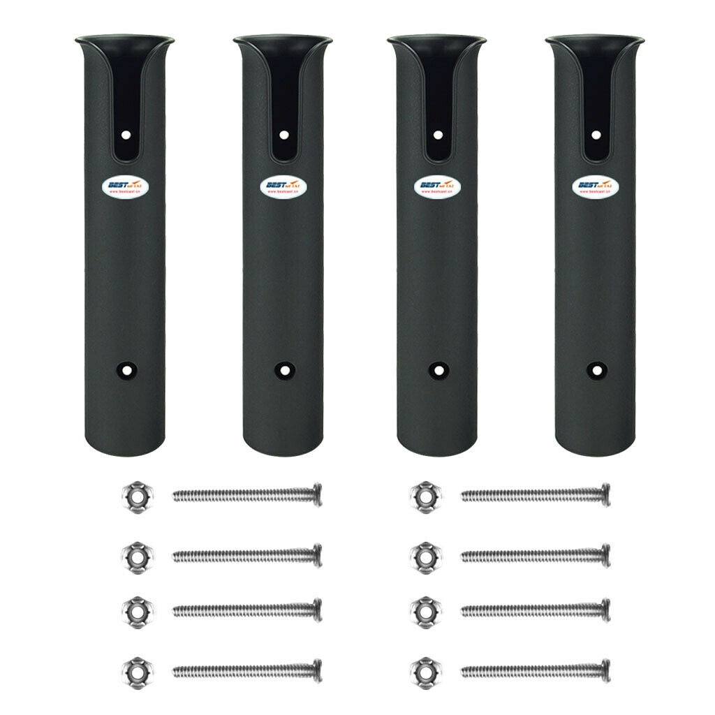 4PCS Black Plastic Boat Fishing Rod Holder 4 Tube For Boat Marine Well Made