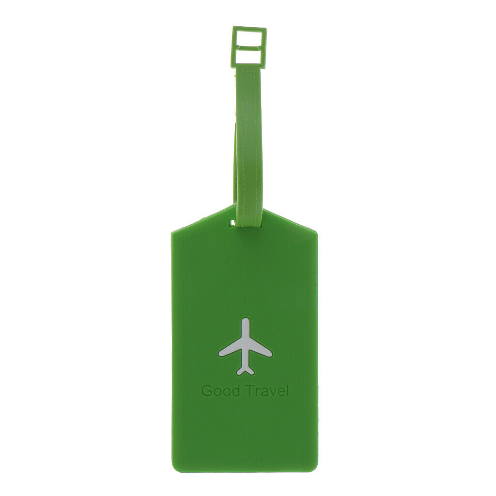 Plastic Rectangle Travel Luggage Tag Suitcase ID Label Security Tag - Green