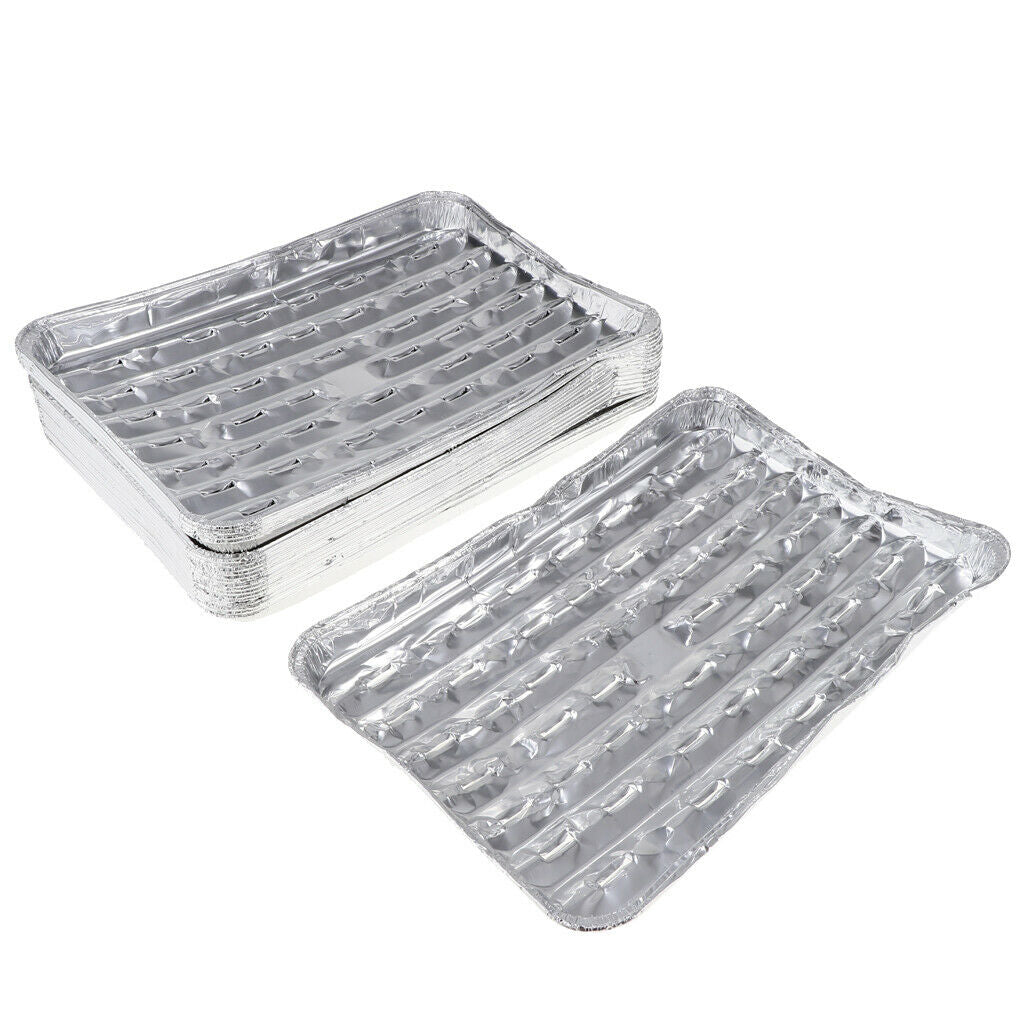 40pcs Rectangular Disposable Aluminum Foil Pan Outdoor Picnic BBQ Spare