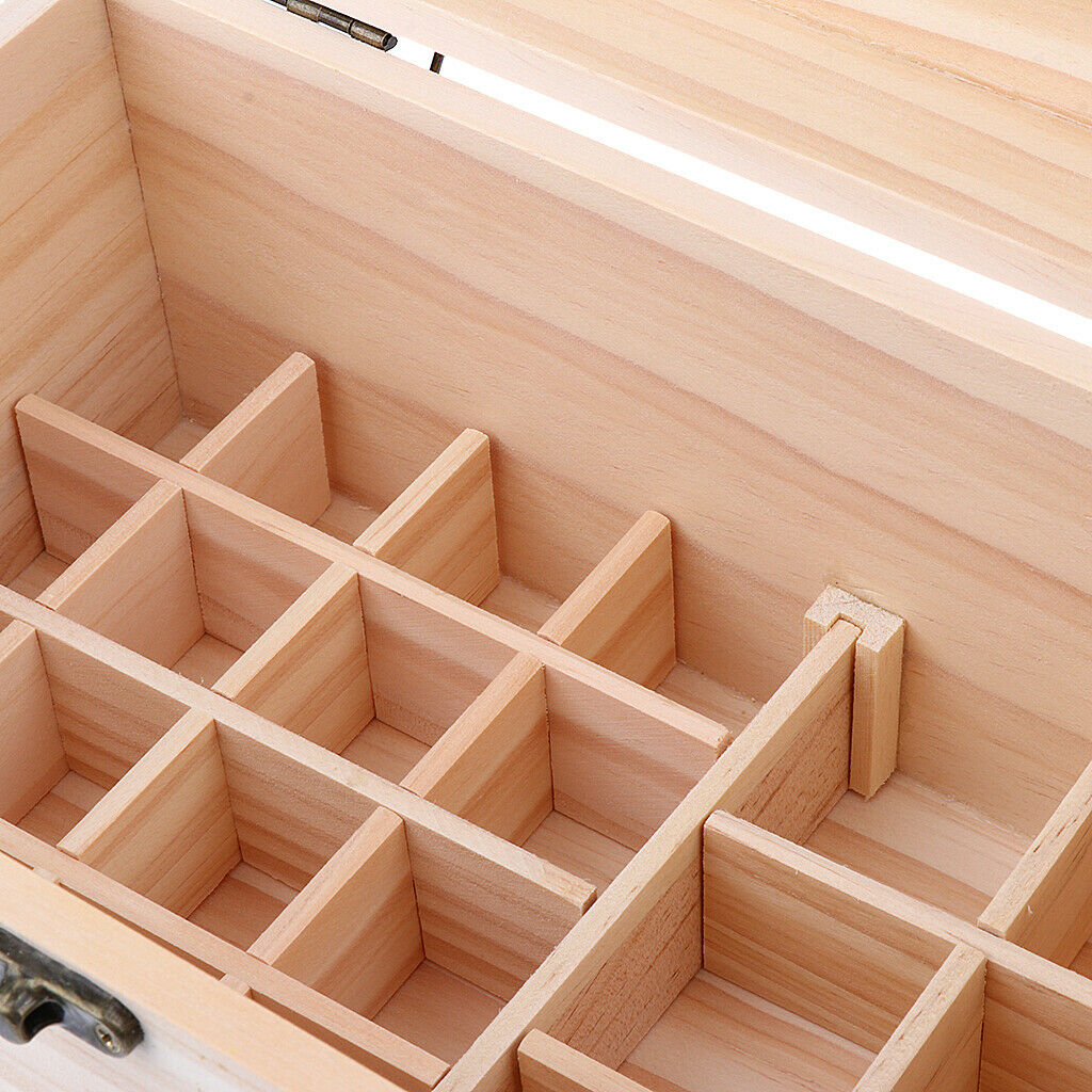 22 Slots Essential Oil Wooden Box Organizer Pine Wood Storage Case Container