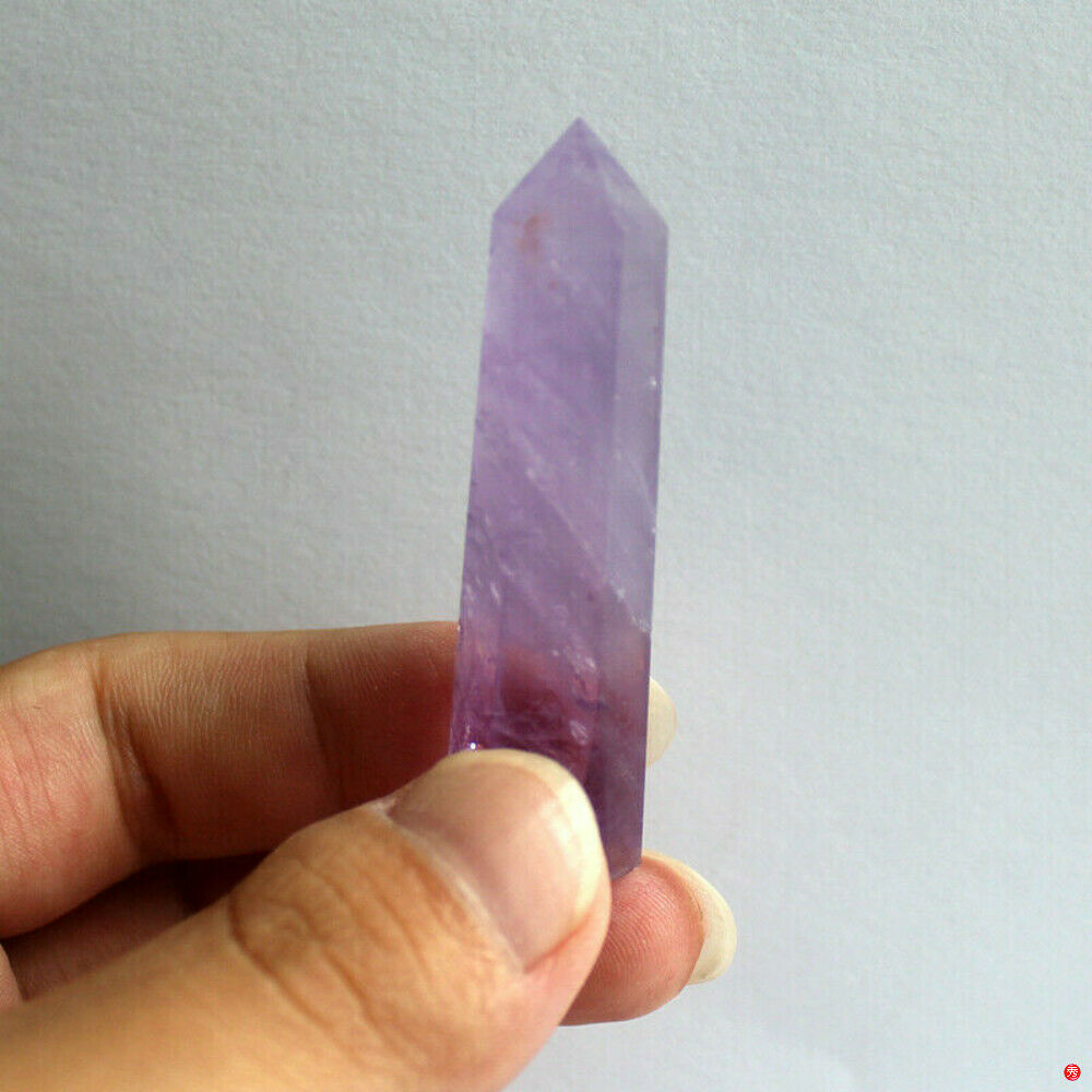 Natural Amethyst Fluorite Quartz Crystal Point Purple Healing Wand 40-50cm