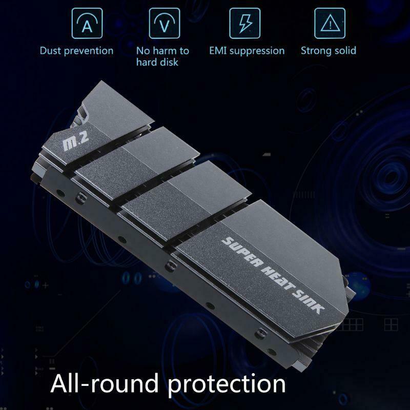 1Set M.2 SSD NVMe NGFF Heat Sink Aluminum Heatsink with Thermal Pad for M2 2280