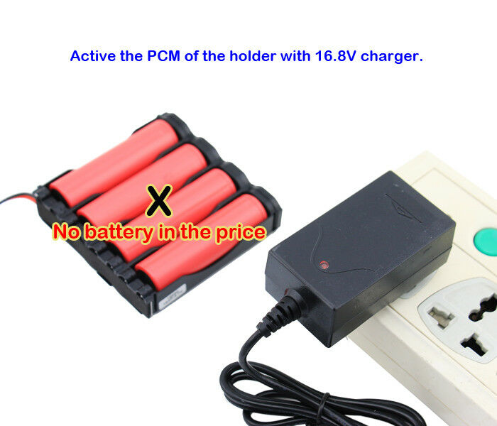 Protected Holder Case for 4S1P 14.8v 14.4v 18650 17670 Li-ion Battery Charge