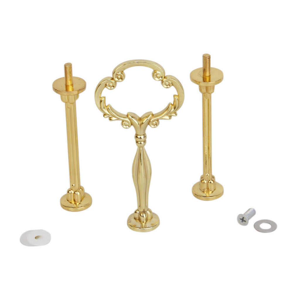 3 Tier Flower Cake Cake Stand Stand Handle Fitting - Golden