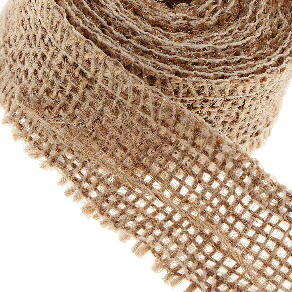 2 Meters Jute Burlap Hessian Ribbon Trim Tape Rustic for Wedding Craft 25mm