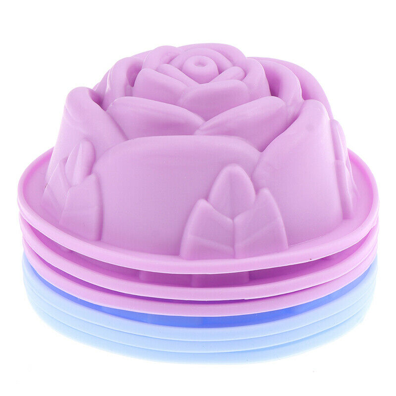 6PCs Silicone Cupcake Cake Mold Muffin Baking Reusable Silicone Cake Molds DDD