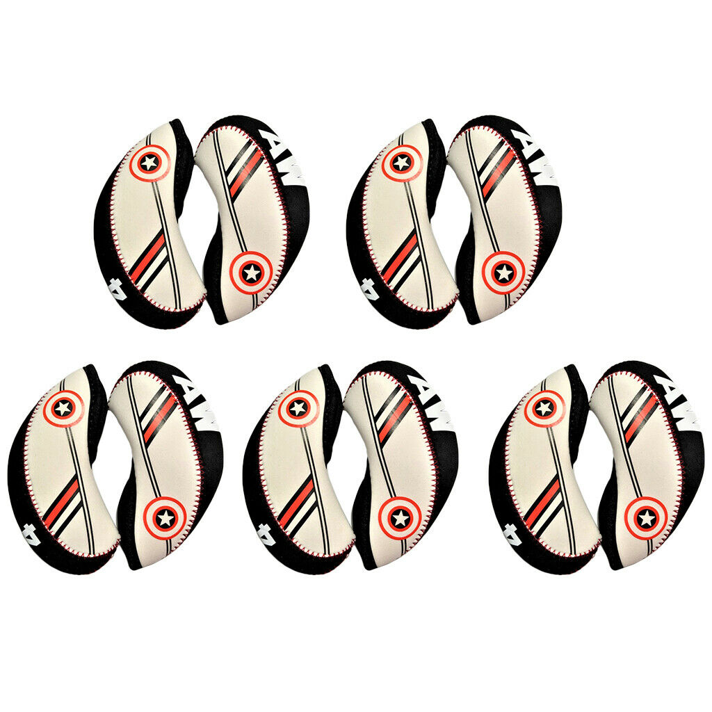 10pcs Golf Iron Club Head Cover Neoprene Irons Headcover Protector Accessory