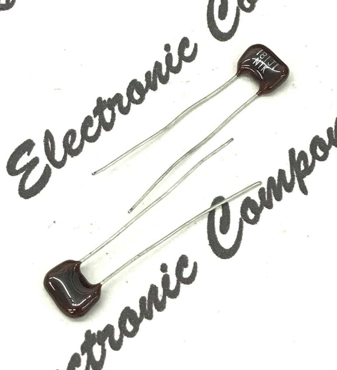 4pcs - NITSUKO 180P (180pF) 100V 5% Silvered Mica Capacitor - DM15D