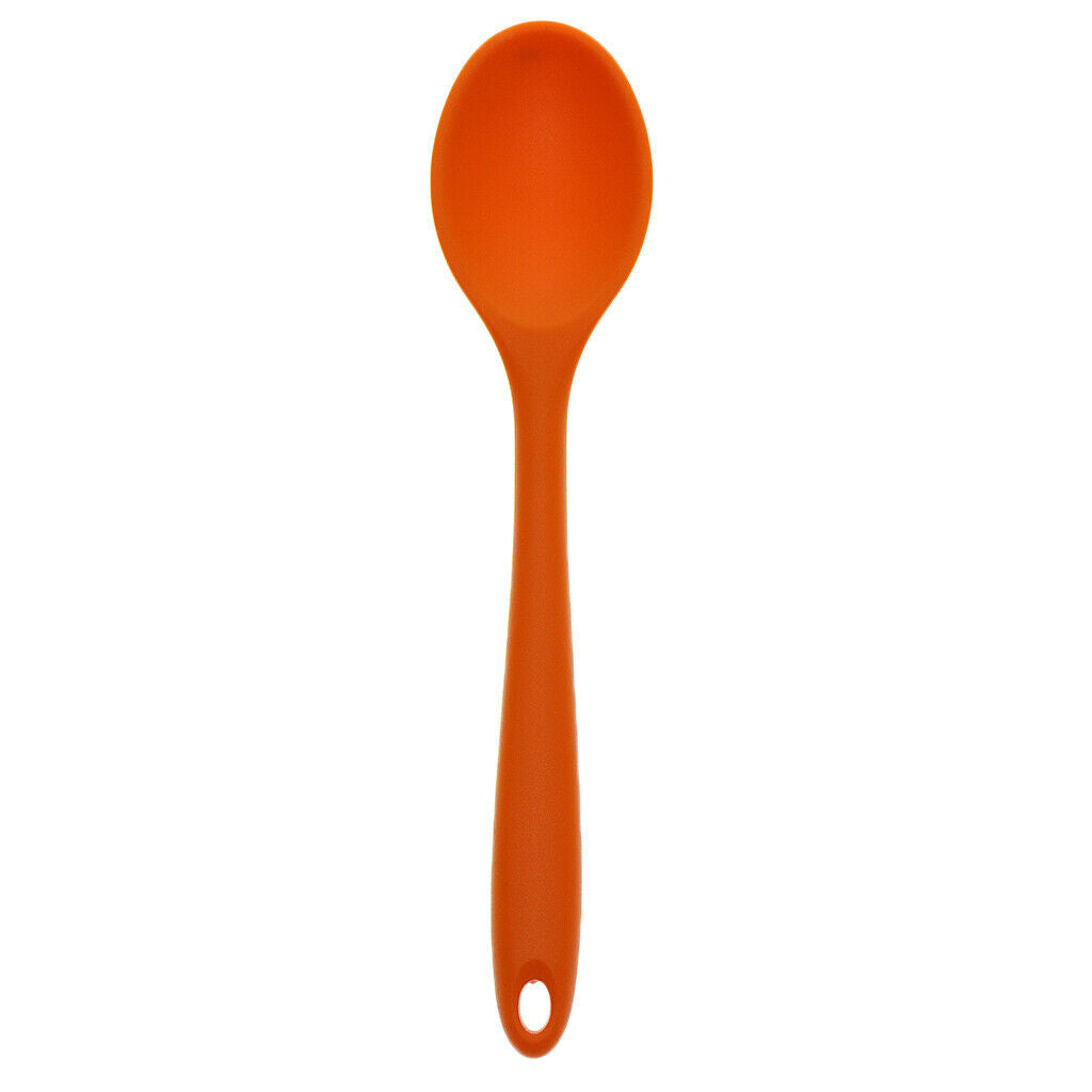 Pack 5 Silicone Ladle Spoons 8inch in Hygienic Soup Coffee Milk Teaspoon