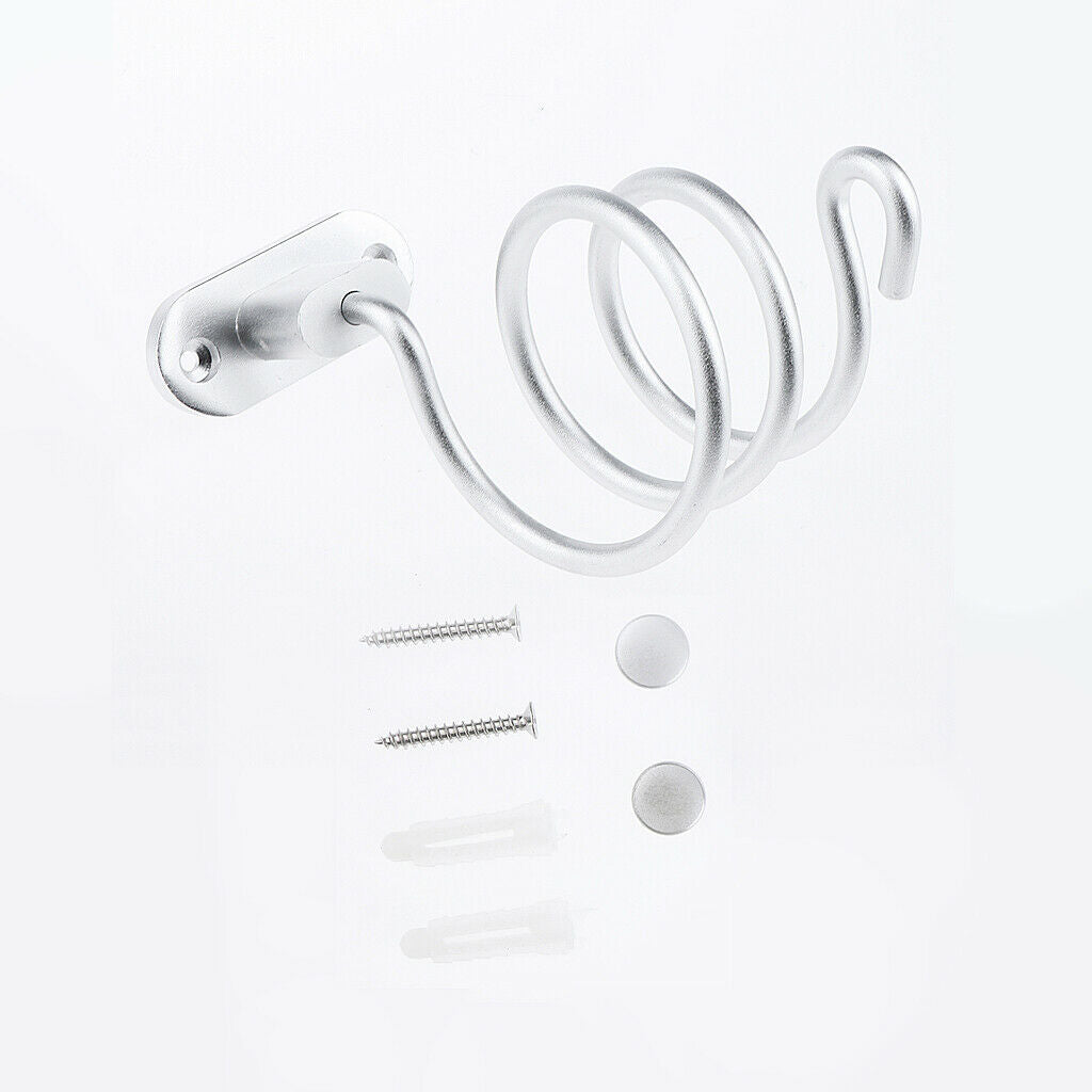 Aluminium Spiral Hair Dryer Rack Wall Mounted Bathroom Shelf Organizer A