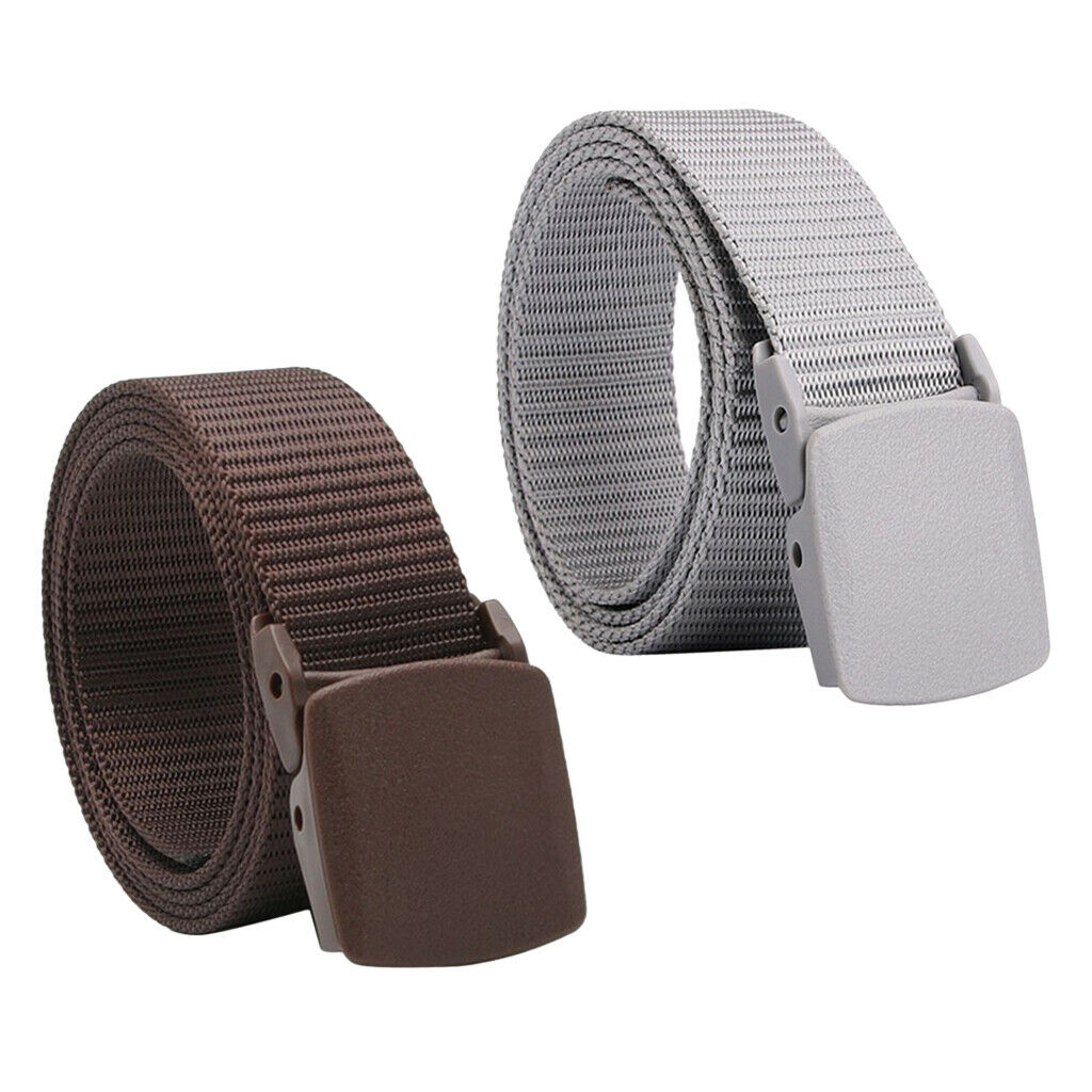 2x Unisex Casual Army Nylon Webbing Belt Long Police Utility Waistbelt
