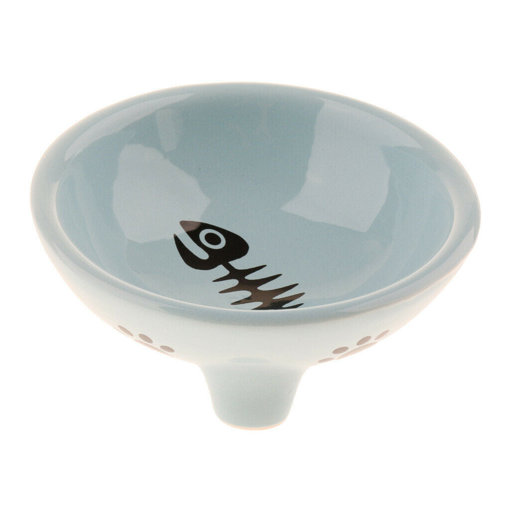 2Pcs Pet Dog Ceramic Food Bowl Feeder Container 3-Legged Feeding Bowls