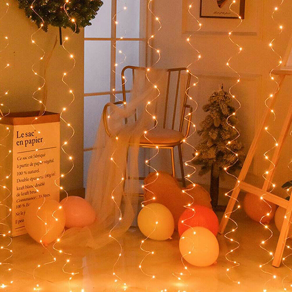 200LED USB Curtain Lamp Christmas Home Decorative Lights Garden Fairy Light @