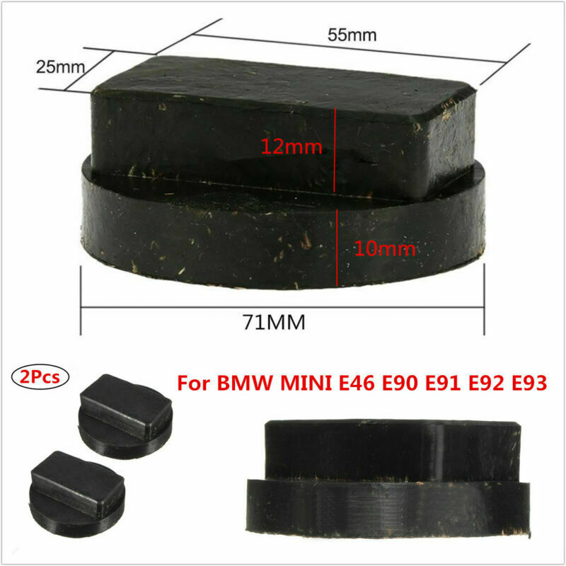 2Pcs Black Rubber Jacking Jack Pad Adapter Tool For BMW Mini E46 E90 E91 E92 E93