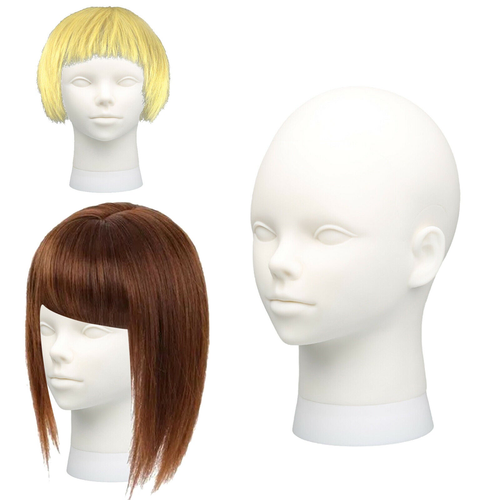 11 Inch Wig Head PVC for Wig Display Salon Cosmetology Practice Unisex