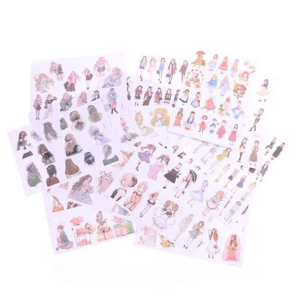 2Sheets Lovely Fashion Girls Diary Scrapbook Decoration DIY Stickers Toys .l8