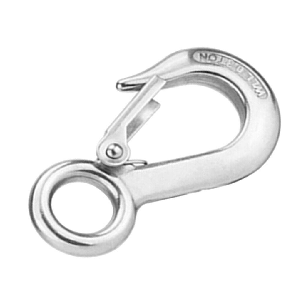 Forged Steel Clevis Grab Eye Hook With Latch For Lifting UTV/ATV Winch Cable -
