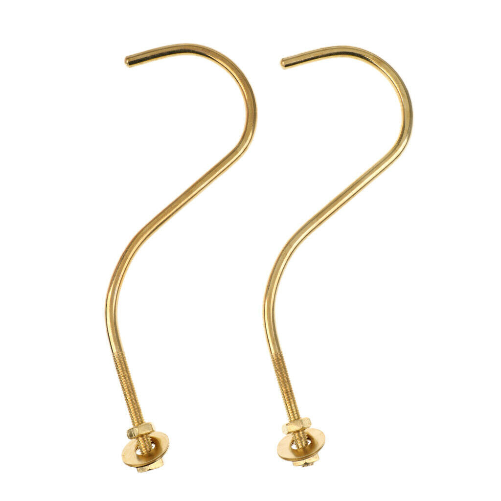 2X 2 Pieces Brass Billiards Snooker Pool Table Edge Hook Cue Racks