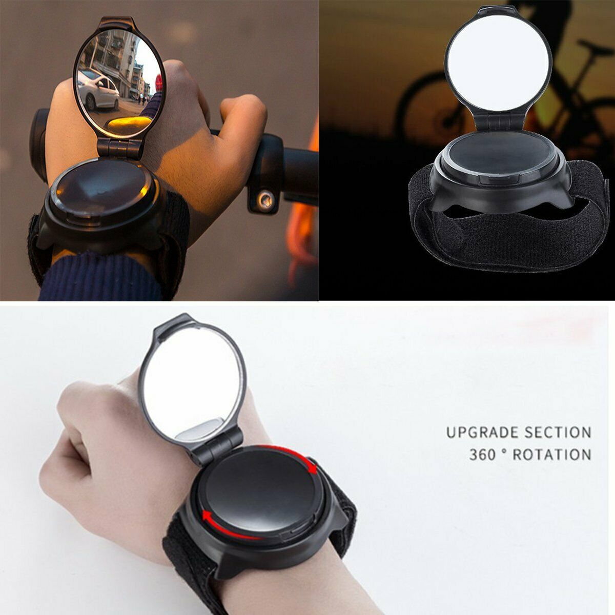 Bicycle Wristband Flexible Rear View Mirror Safety Backeye Wrist Band Safety KIT