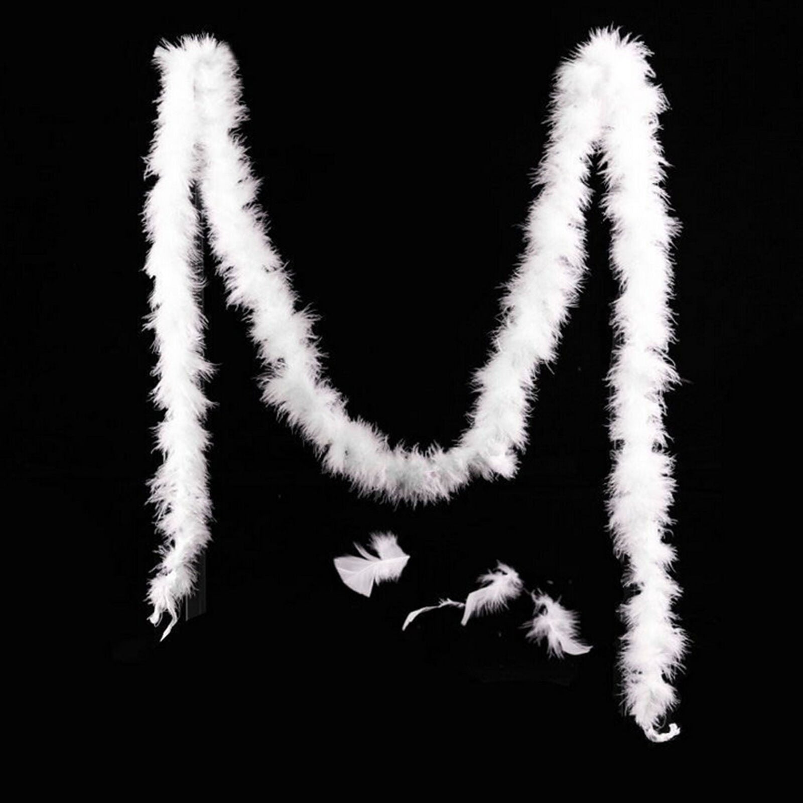 5PC 2M Christmas Tree White Feather Boa Home Party Xmas Ribbon Garland Decor