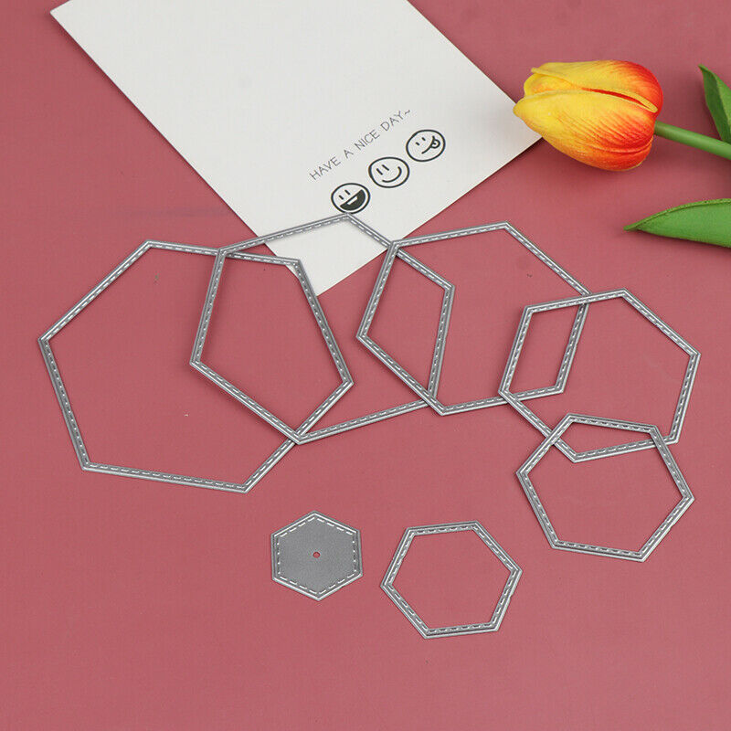 DIY carbon steel die for children DIY embossing die cutting hexagon fra.l8