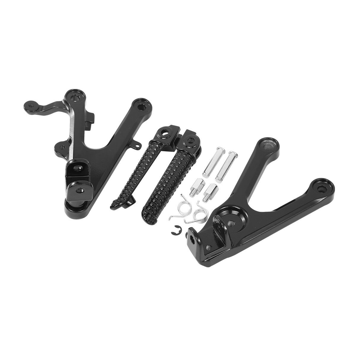 Black Front Footrest Foot Pegs Bracket Set Fit For Yamaha YZF R6 2003-2005 2004