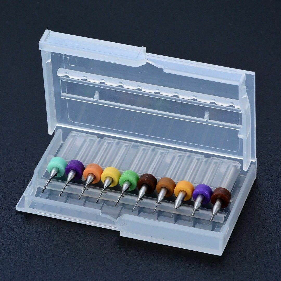 10Pc Micro Drill Bit Tool 0.1mm-1mm PCB  Print Engraving Mill Cutter