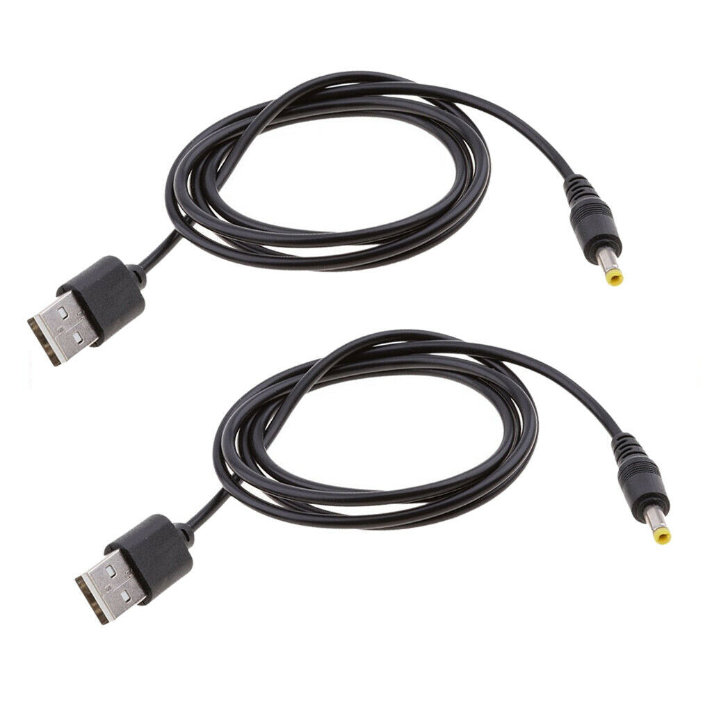 2x USB-A to 4.0mm Barrel   Male DC 5V Power Charger Plug Adapter Cable