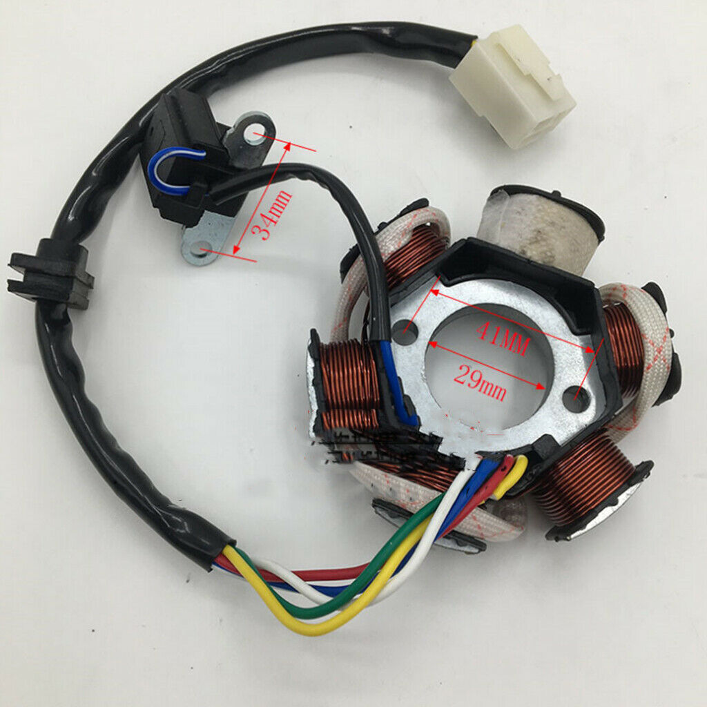 6 Pole Magneto Coil Stator Plate for 4 stroke 110cc bikes Quad Dirt Bike