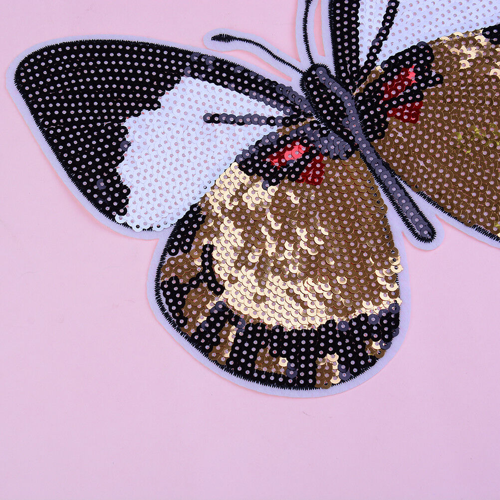 1pc butterfly reversible sequined sew on patches for clothes handmade di.l8