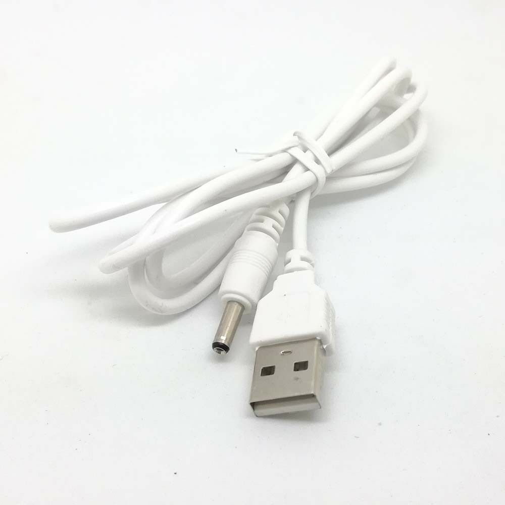 white USB 2.0A Male to 3.5mm Barrel Connector Jack 5V DC Charger Power Cable k