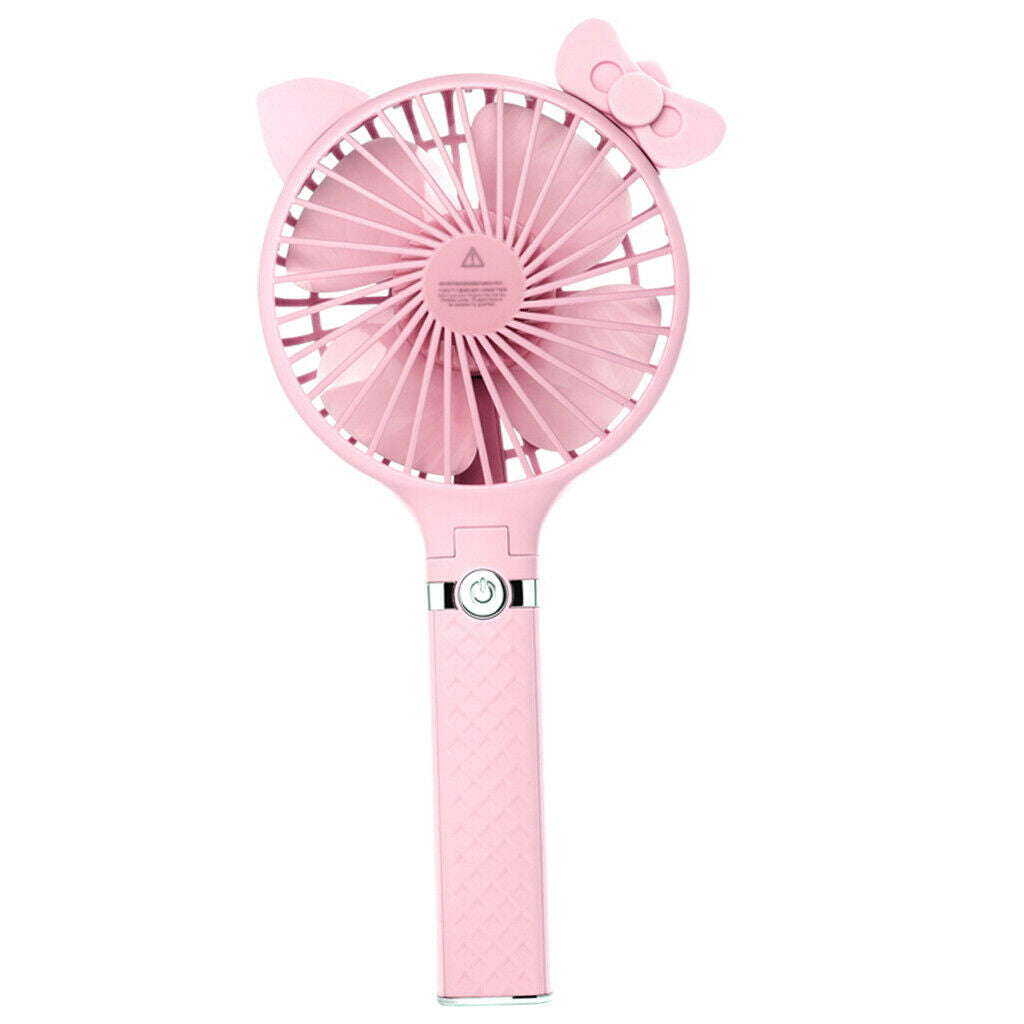 Rechargeable USB Hand Held Fan Air Cooler Operated Protable No Battery pink