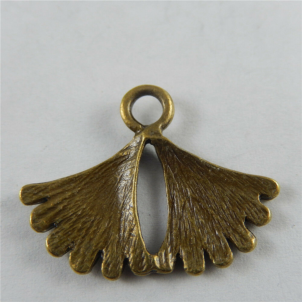 20 pcs Antiqued Bronze Folding Fan Alloy Charm Handmade Jewelry Craft 27*22*2mm