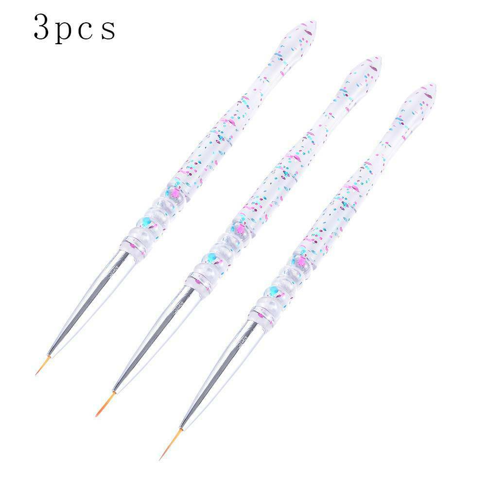 3Pcs/set Nail Art Gel Design Pen Painting Polish Brush Dotting Drawing Tools Kit