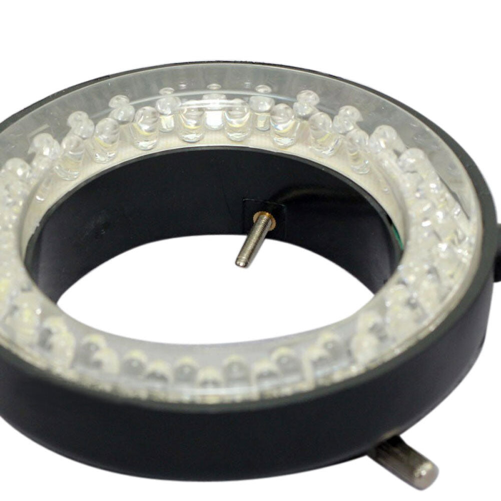 60LED Adjustable Ring Light Illuminator Lamp for Stereo Microscope EU Plug Black