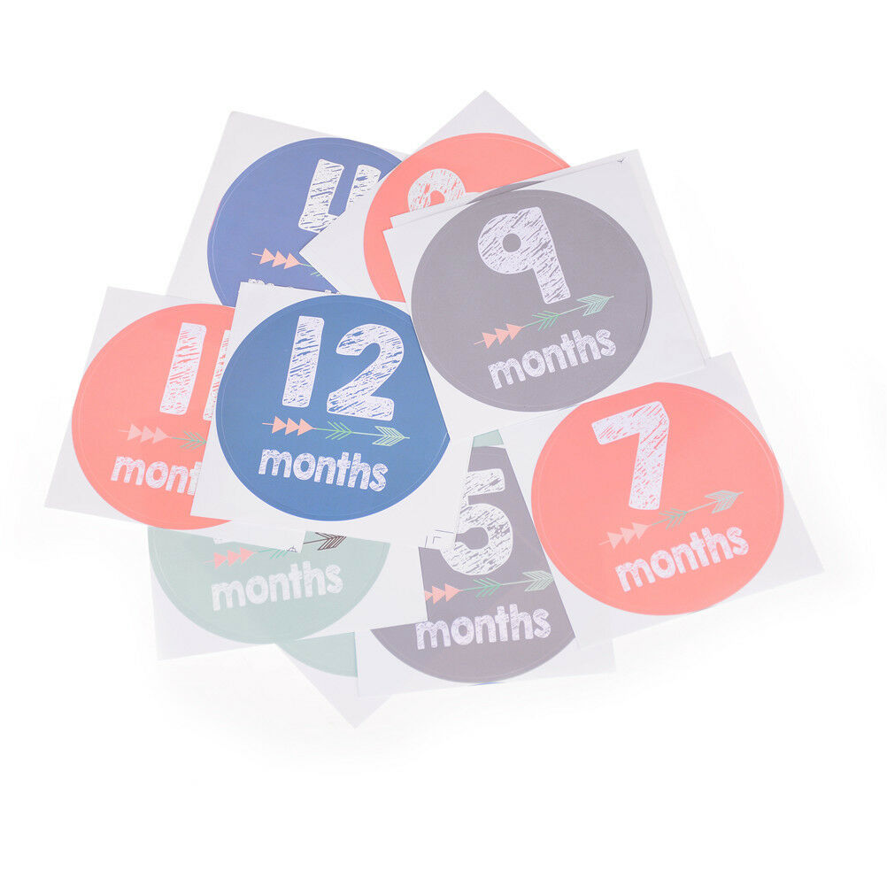 12Pcs/Set Baby 1-12 Monthly Photograph Stickers DIY Baby Shower Stickers J.l8