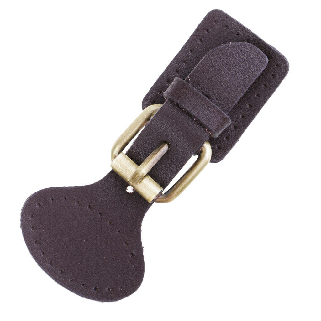 2x Leather Magnetic Snap Buckles Bag Making Fastener Sew On DIY Retro Brown