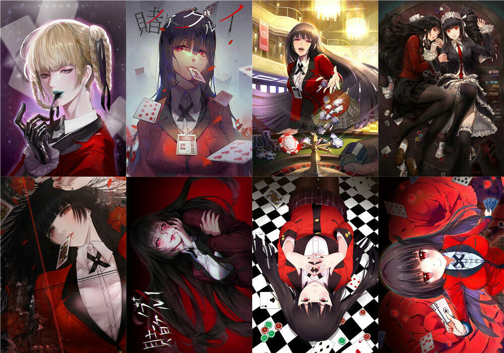 Kakegurui   Jabami Yumeko Polypropylene 8 Piece Wall A3-poster