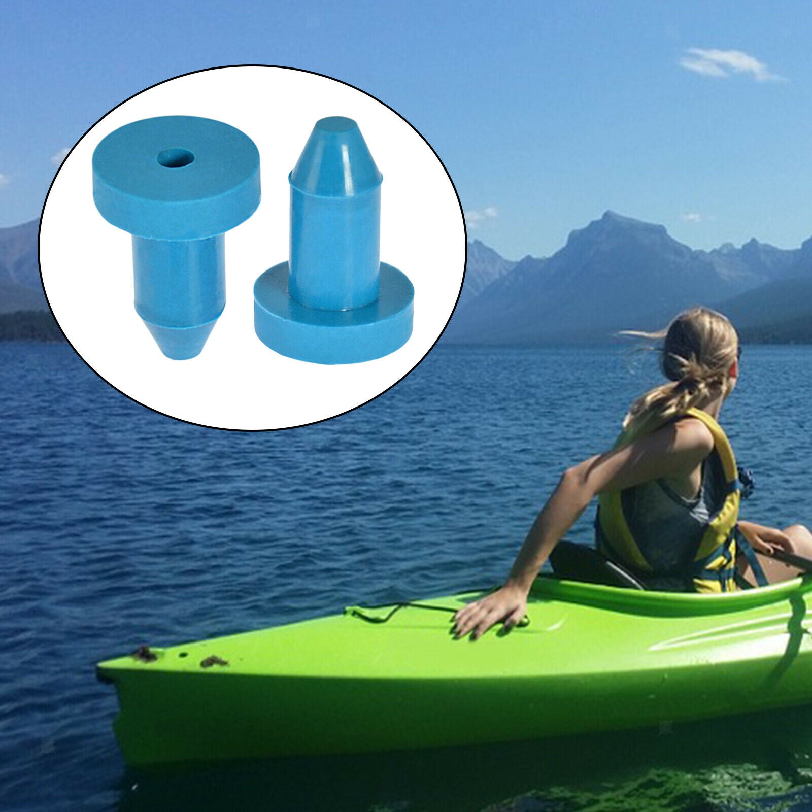 2pcs 1/2 Push-in Kayak Drain Plugs Stoppers for   8SS Fishing Boats Blue