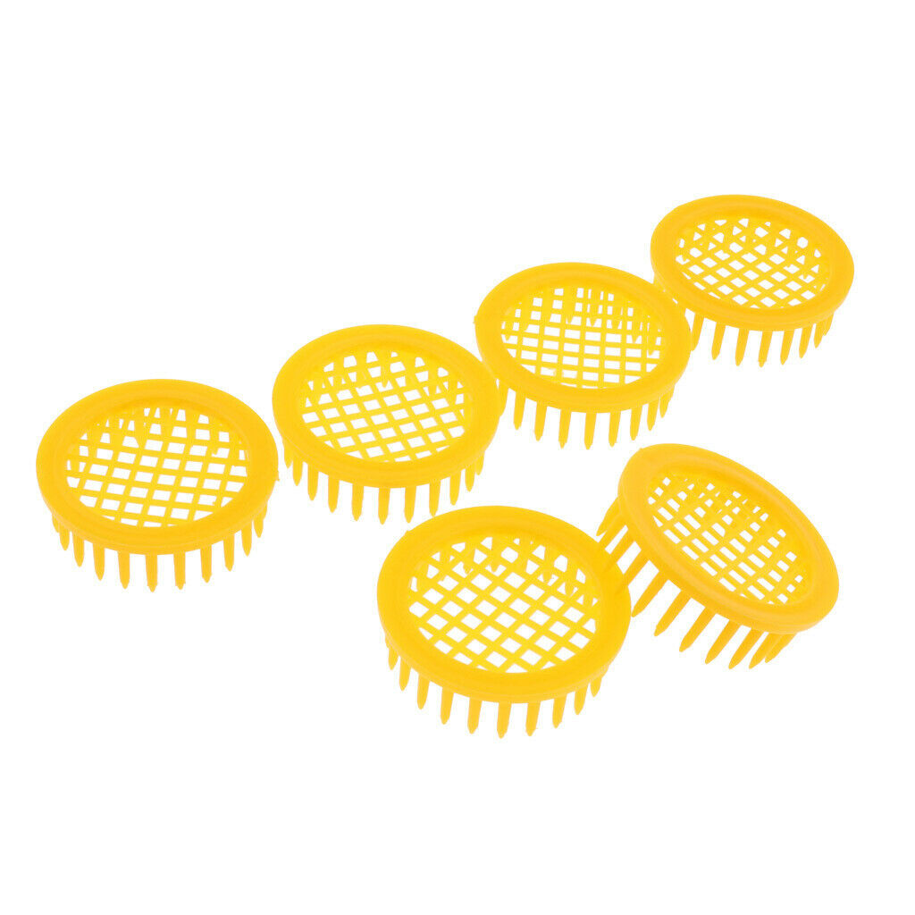 6Pcs Yellow Queen Bee Cages Isolator Rearing Catcher Trapper Beekeeping Tool