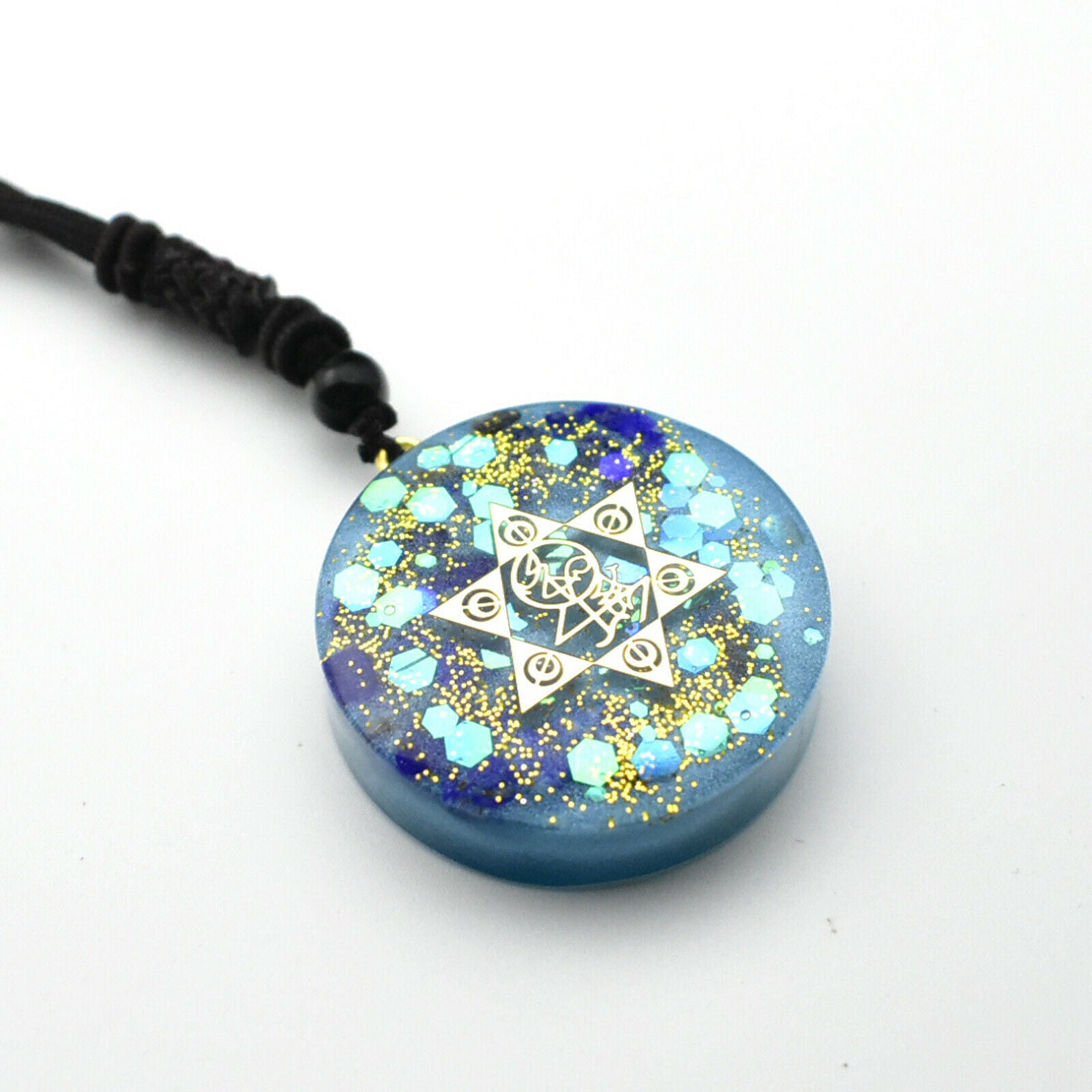 Orgone Pendant Sri Yantra Energy Necklace Sacred Reiki Necklace EMP Protection
