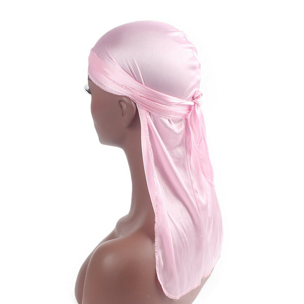 6 Pieces Women Mens Durag Long Tail Scarf Muslim Bandana Turban Headwear