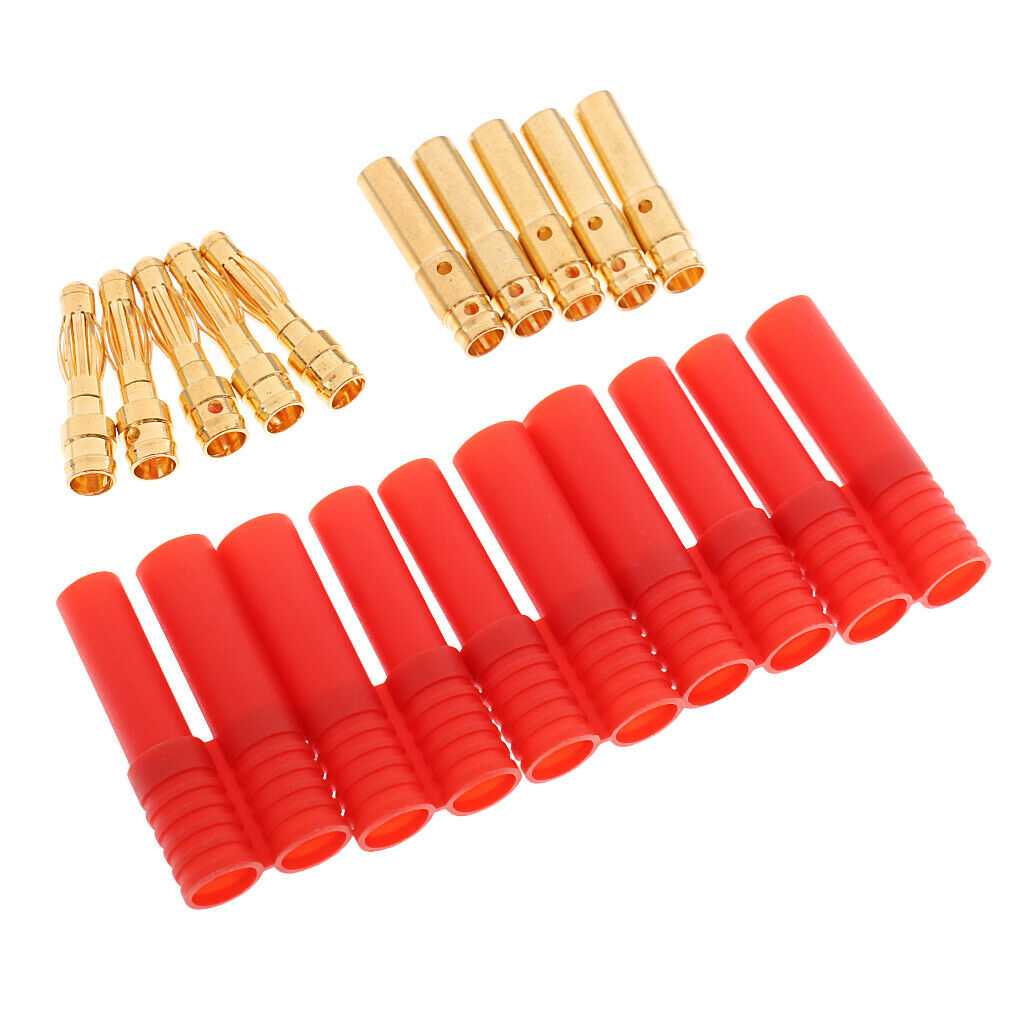 5x HXT Wireless Connectors, 4.0 mm 4mm Banana Bullet  (Male & Female) with Red
