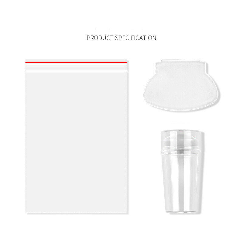 Silicone Transparent Nail Art Stamping Kit French For Manicure Plate StampBDAU