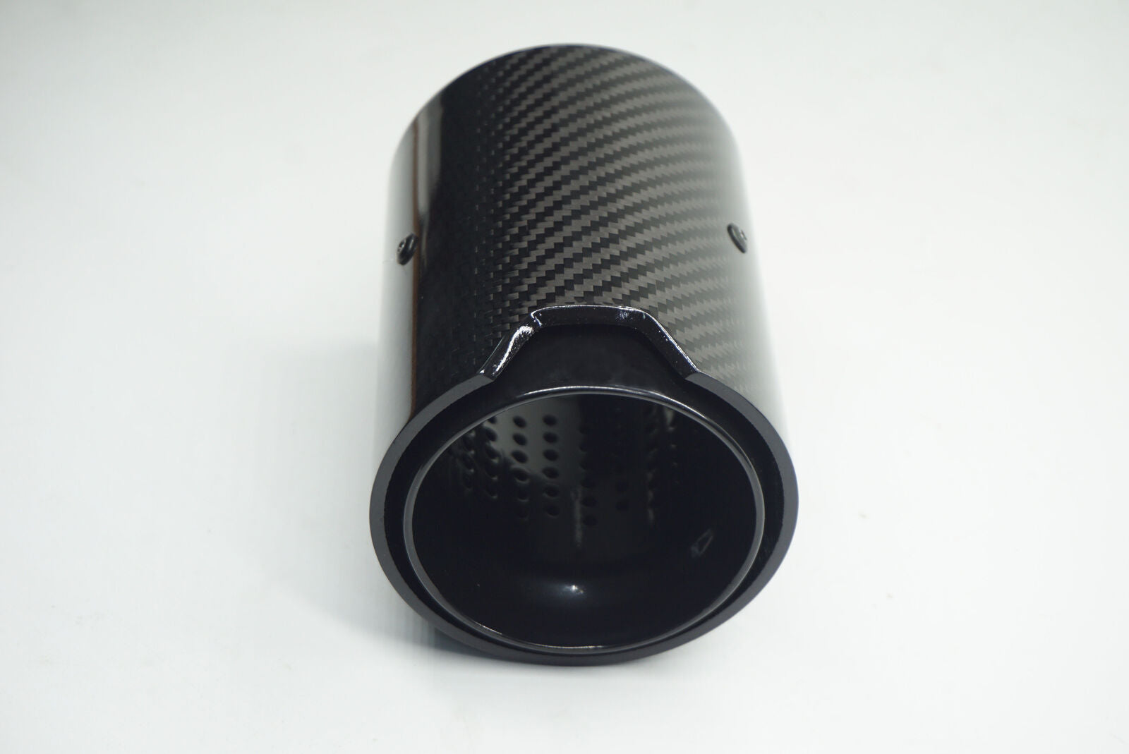Black Stainless Steel + Carbon Fiber Tip Exhaust Pipe 2.5'' Inlet 3.6'' Outlet