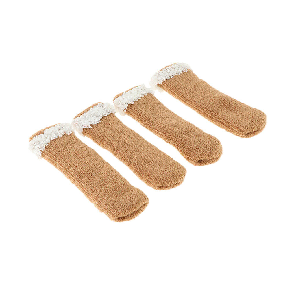 4Pcs Knitting Lace Furniture Feet Caps Chair Leg Socks Floor Protector 03